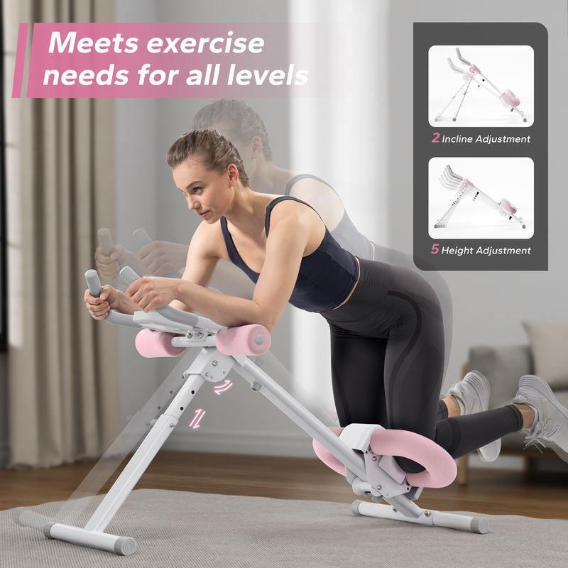Adjustable Ab Trainer with LCD Monitor – Foldable Core & Glute Workout Machine, Home Ab Exercise Equipment